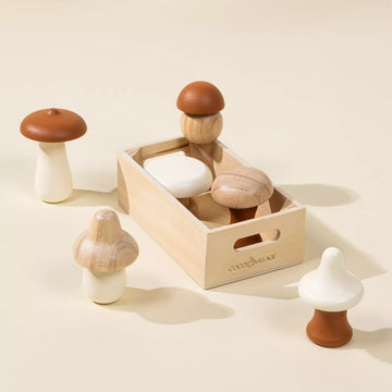 Wooden Mushrooms Playset