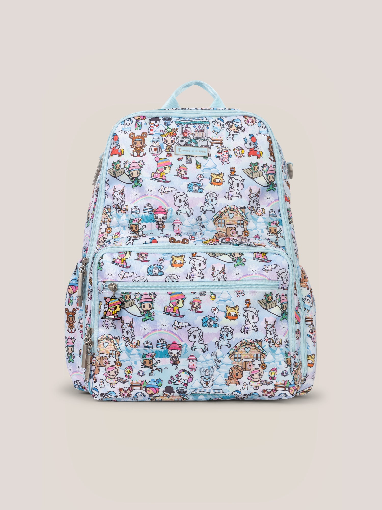 tokidoki Snow Day Zealous Backpack Diaper Bag — Ice Blue – Natural