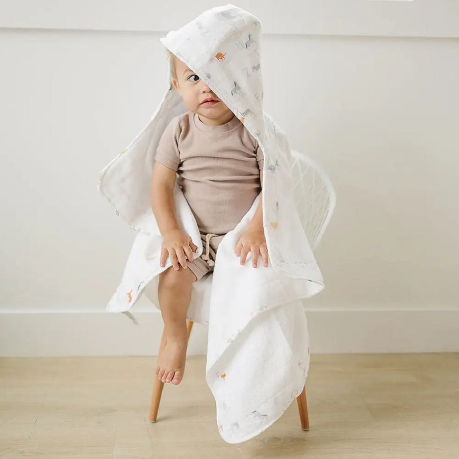 Baby Hooded Towel - Animal Alphabet