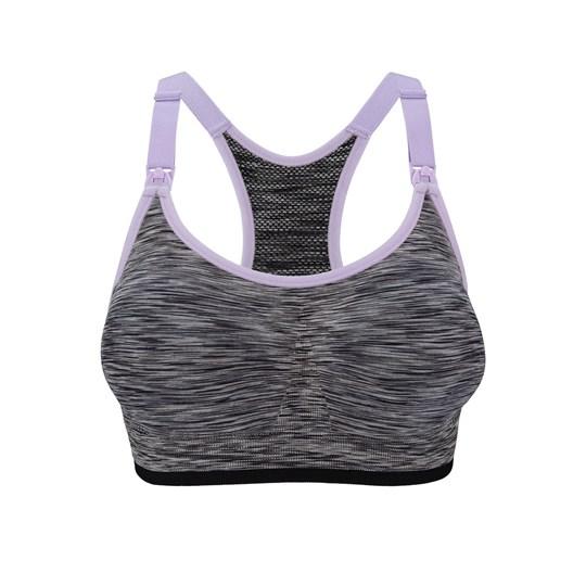 Body Silk Seamless Yoga Nursing Bra (Charcoal Heather) - Size S, Bravado