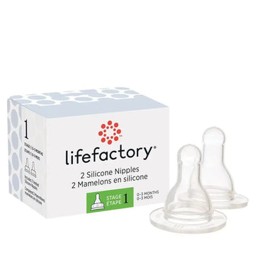 Lifefactory Silicone Nipples for Glass Bottles 2 Pack