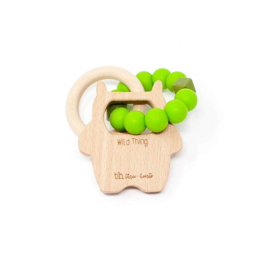 Wild Thing Silicone & Wood Teething Rattle