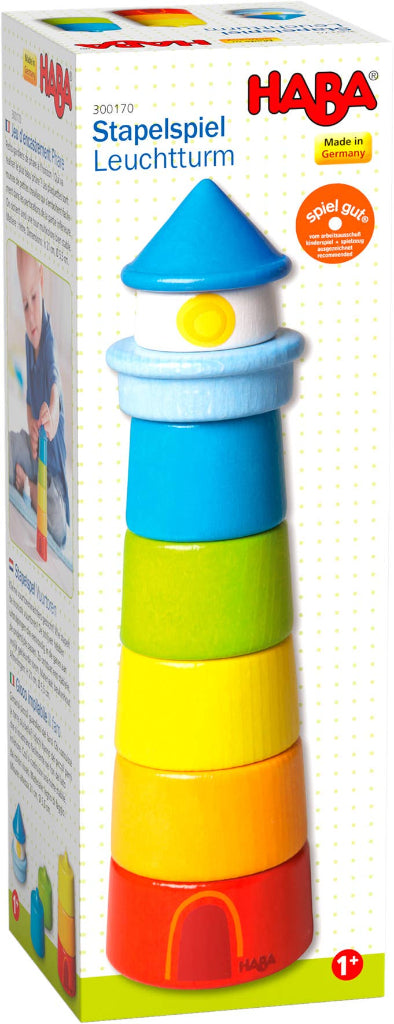 Wooden Rainbow Lighthouse Montessori Stacker & Balance Toy
