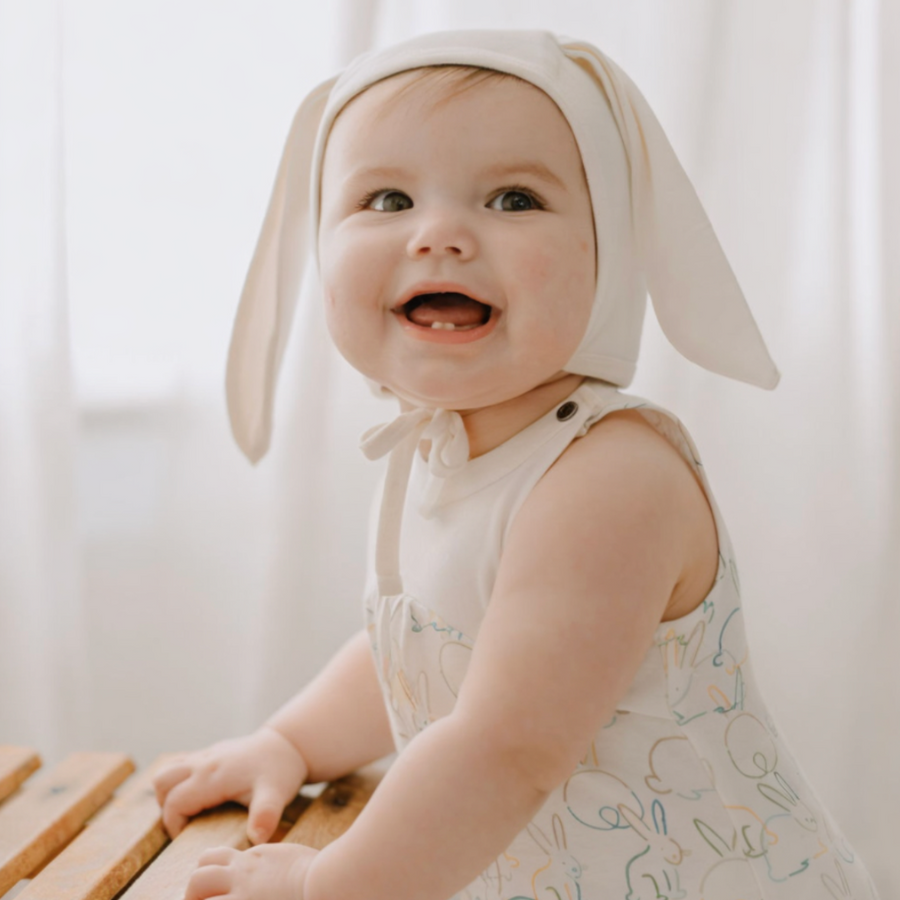 Organic Sleeveless Romper - Bunnies