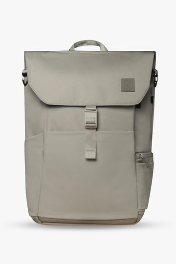 Gray backpack on a white background