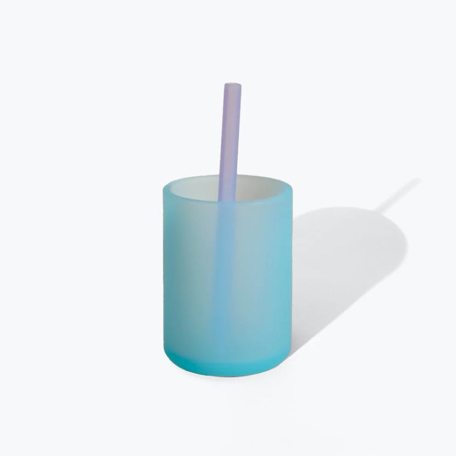 La Petit Mini Silicone Training Cup with Straw 5 oz