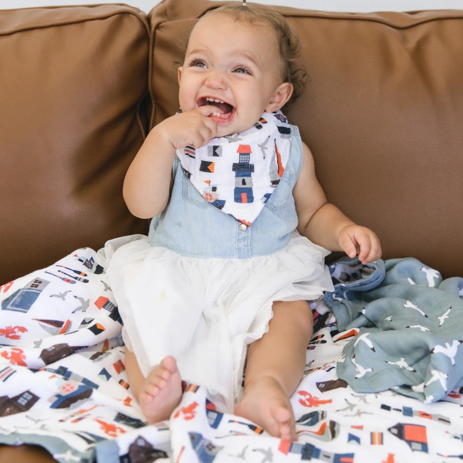 Oh So Soft Muslin Bandana Bib - Nautical