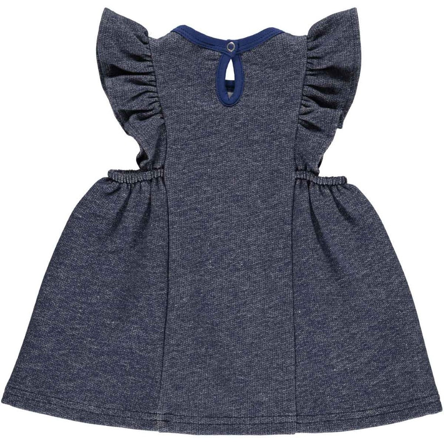 Pow Applique Denim Blue Sweatdress