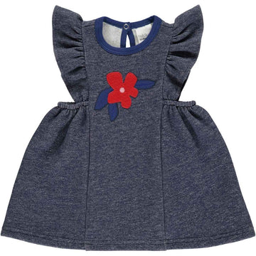 Pow Applique Denim Blue Sweatdress