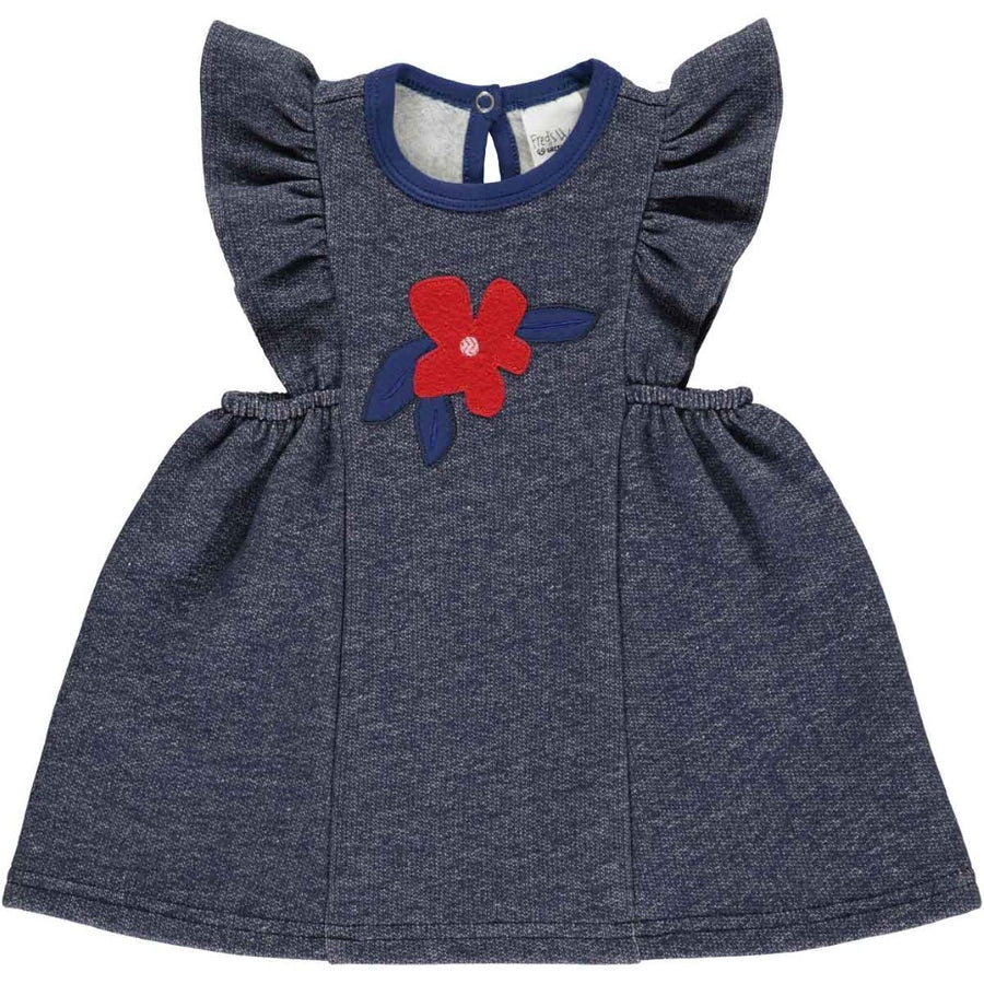 Pow Applique Denim Blue Sweatdress