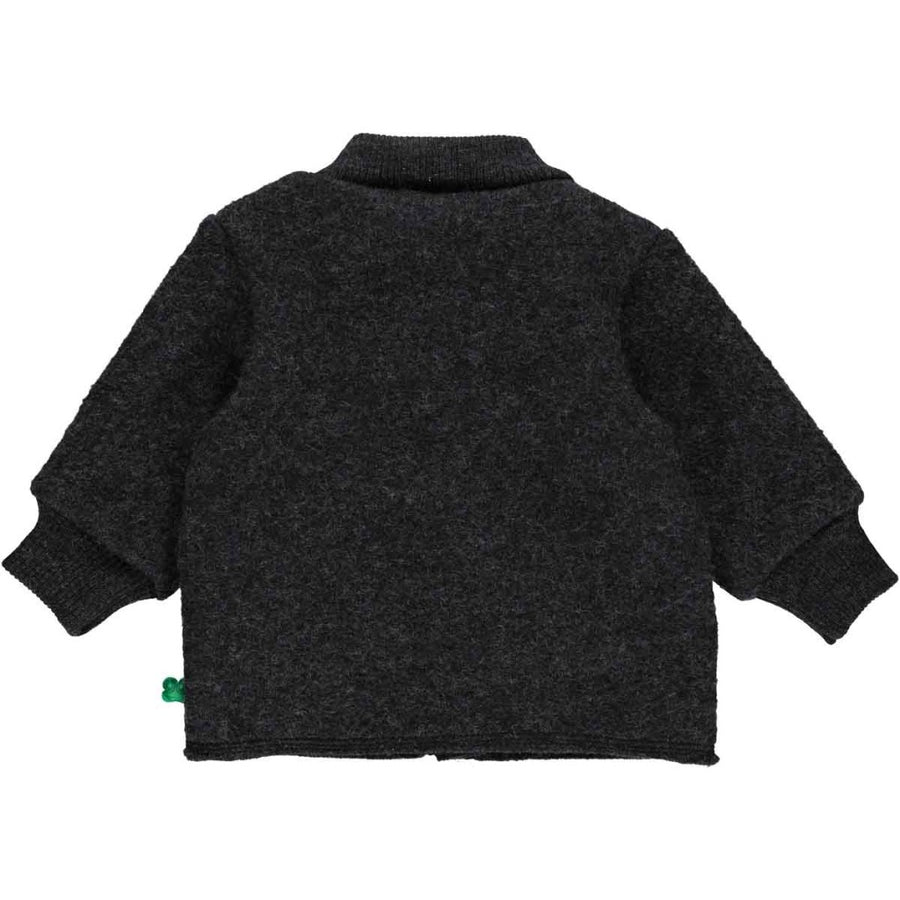 Boiled Wool Jacket in Dark Gray Melange
