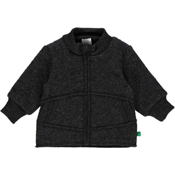 Boiled Wool Jacket in Dark Gray Melange