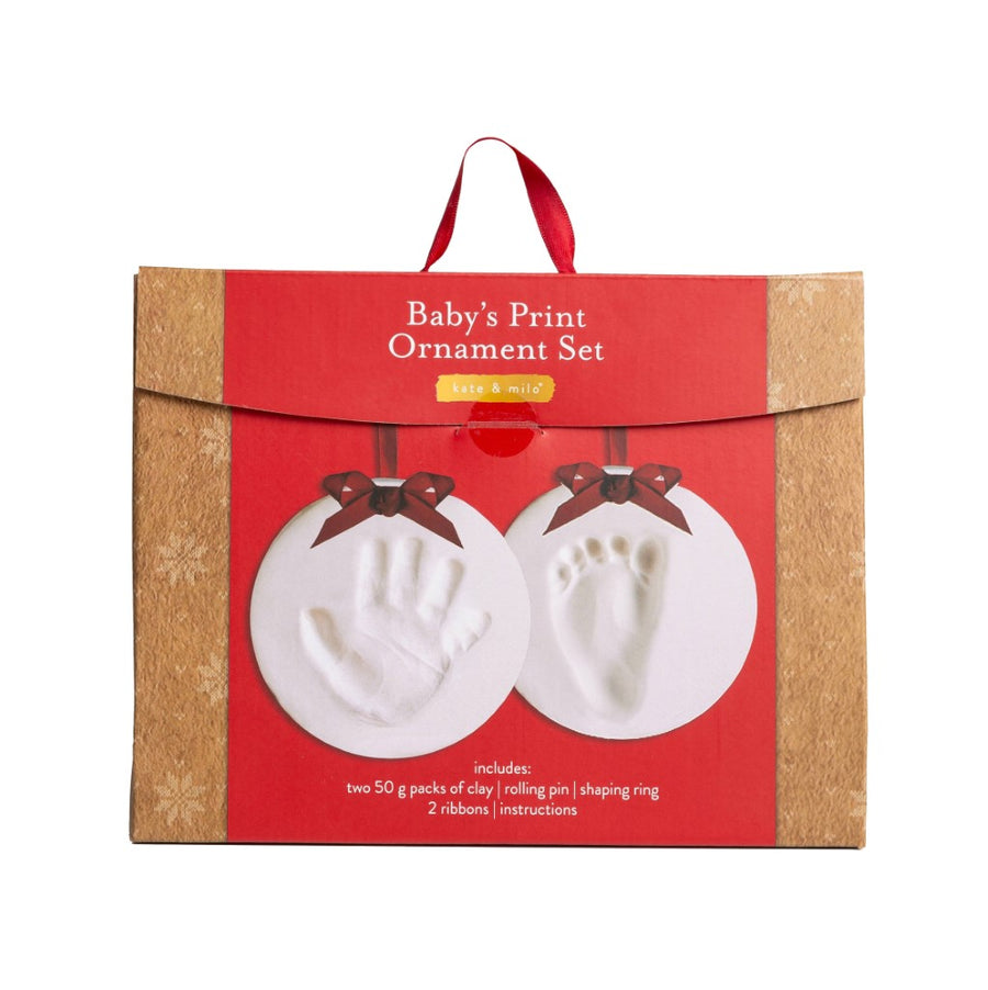 Baby’s Christmas Print Ornament, 2 Pack