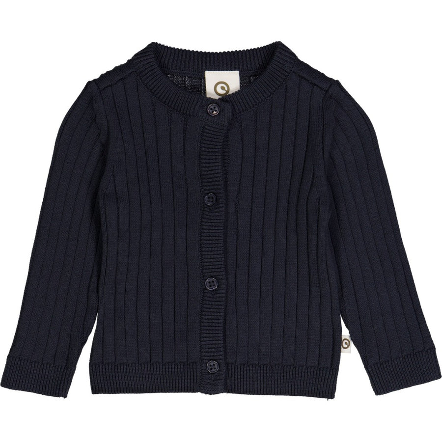 Ribbed Knit Cardigan - Night Blue