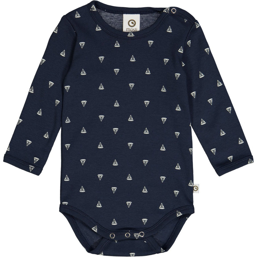 Long Sleeve Bodysuit - Sailboat