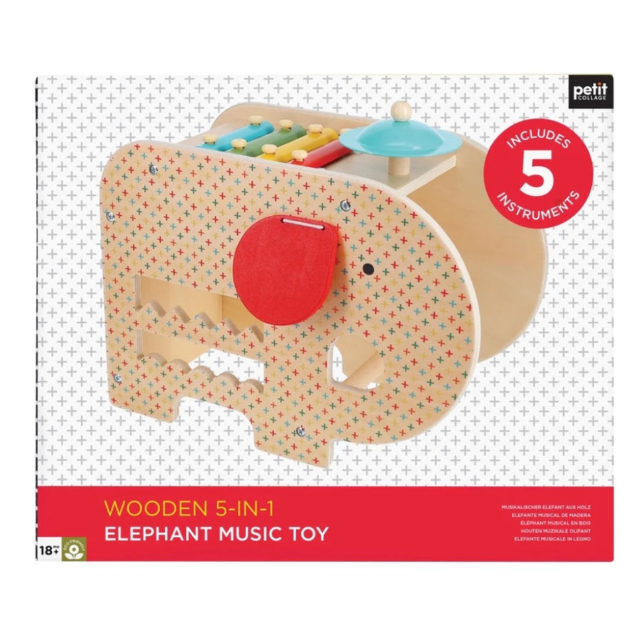 Wooden 5-in-1 Elephant Music Toy