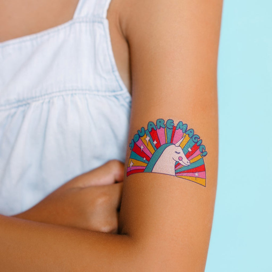 Temporary Tattoo Sheets - Rainbow Unicorns