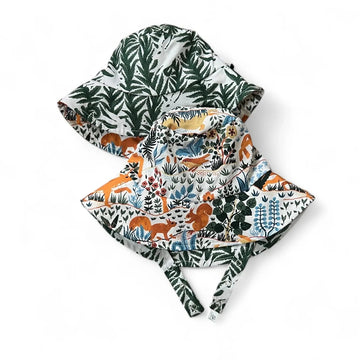 Organic Reversible Bucket Sun Hat - Woodland