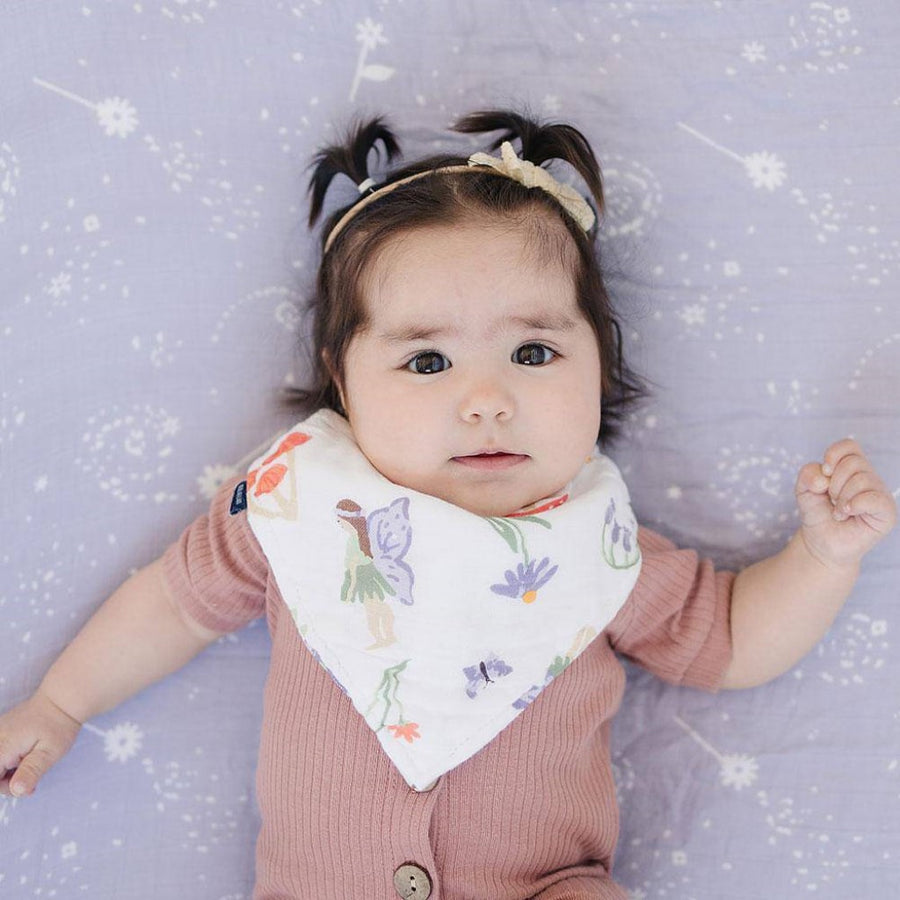 Oh So Soft Muslin Bandana Bib - Woodland Fairy