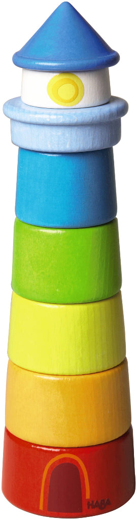 Wooden Rainbow Lighthouse Montessori Stacker & Balance Toy