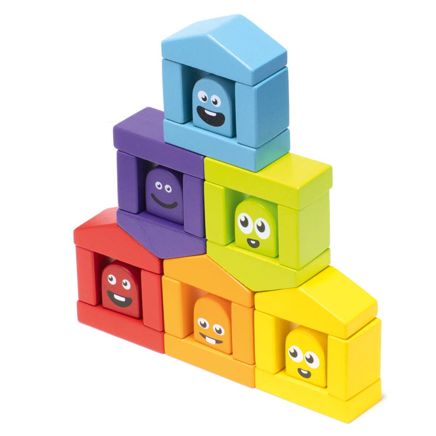 Wooden Construction Set Colorful Houses