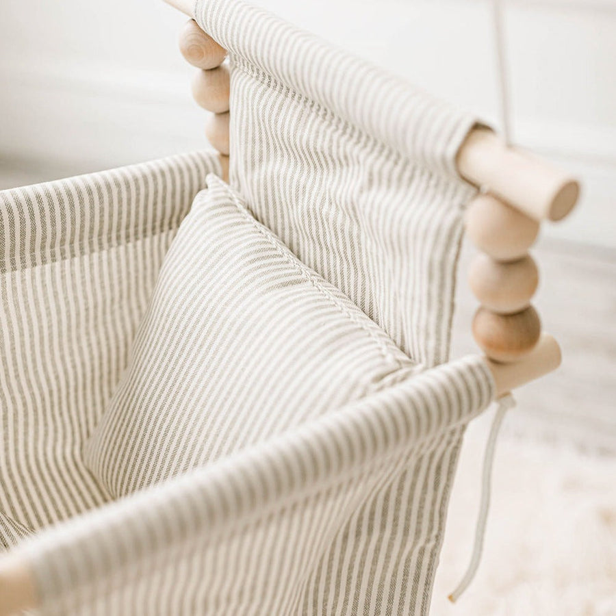 Indoor Baby/Child Swing - Greige/Vanilla Stripe