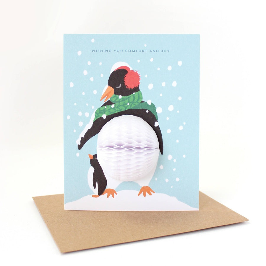 Pop-Up Penguin Holiday Greeting Card