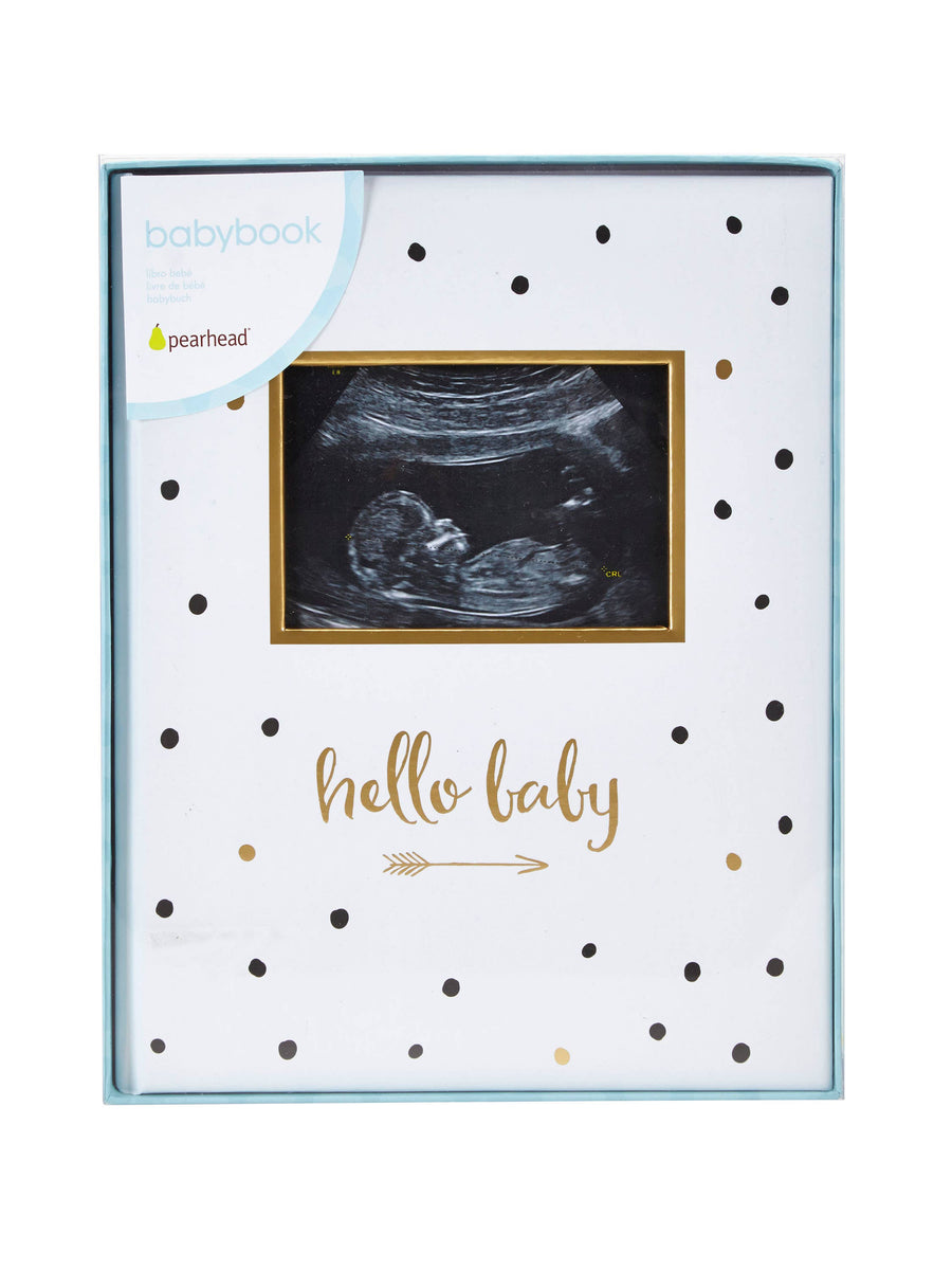 Hello Baby Baby Book, Black & Gold