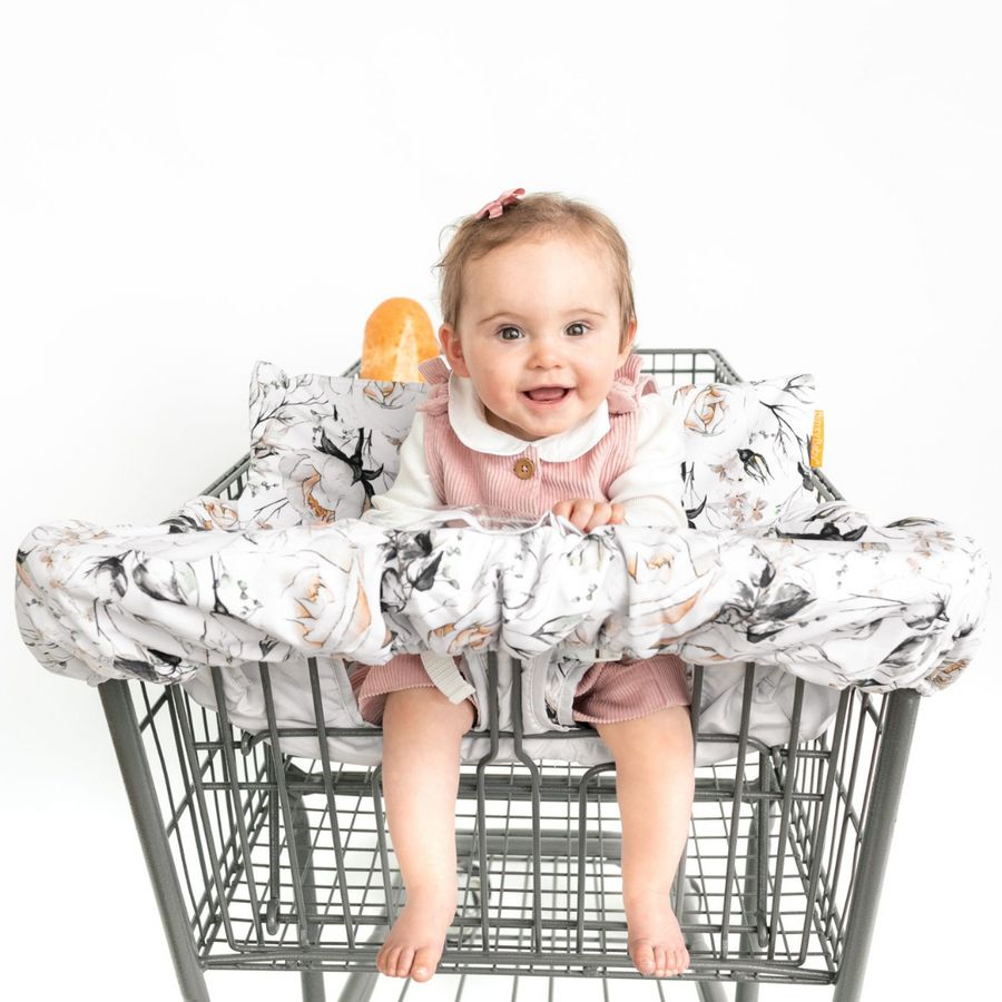Baby Shopping Cart Cover - Coming Up Roses Beautiful Floral Print