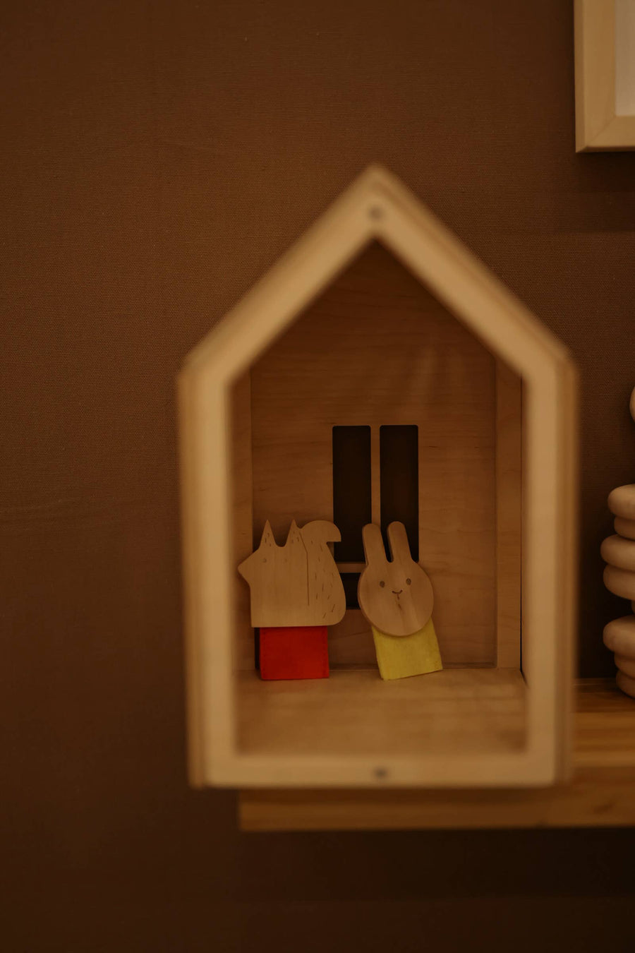 Birch + Felt Finger Puppet - Squirrel
