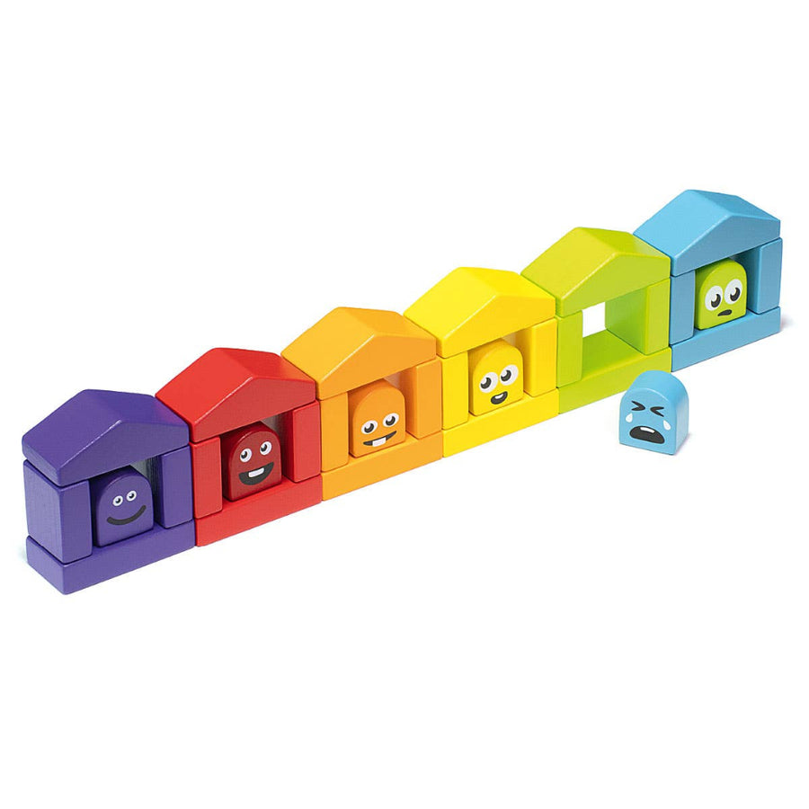 Wooden Construction Set Colorful Houses