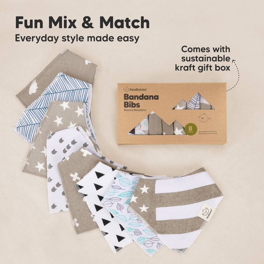 8-pack Baby Bandana Bibs - Pets & Paws