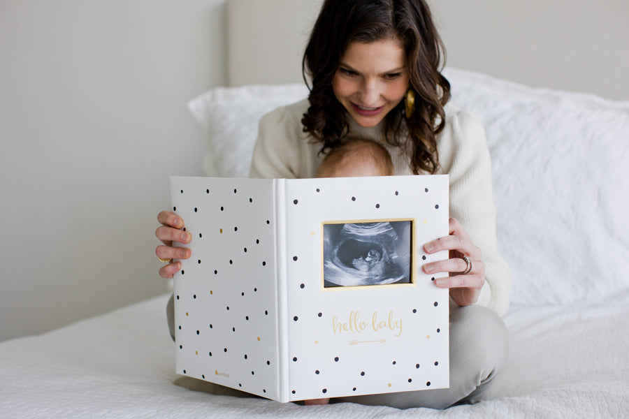Hello Baby Baby Book, Black & Gold