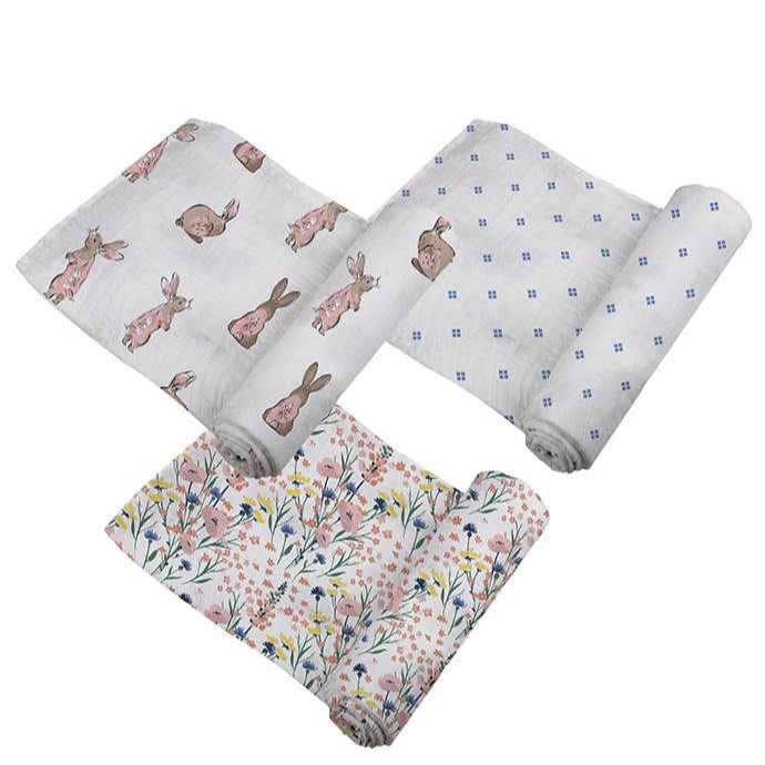 Bamboo Muslin Swaddles 3 Pack - Wildflowers