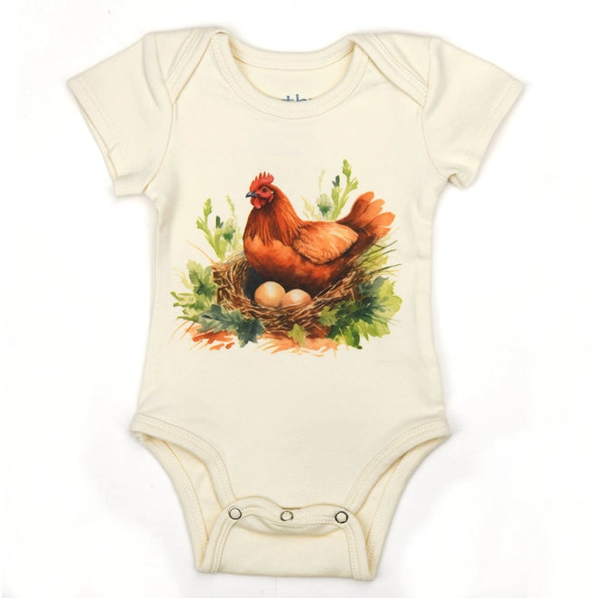 Organic Cotton Short Sleeve Baby Bodysuit - Olive