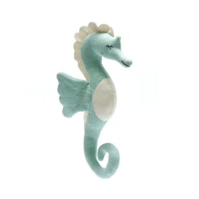 Organic Knitted Plush Toy - Sea Green Seahorse