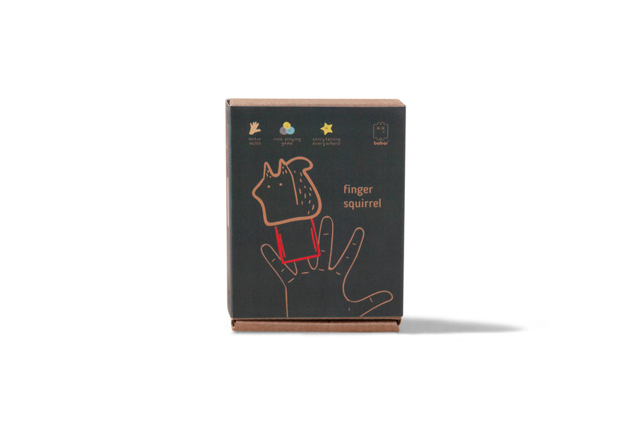 Birch + Felt Finger Puppet - Squirrel