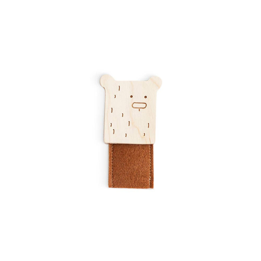 Birch + Felt Finger Puppet - Bear