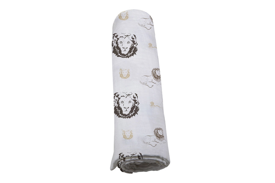Bamboo Muslin Swaddle - Hear Me Roar Lion
