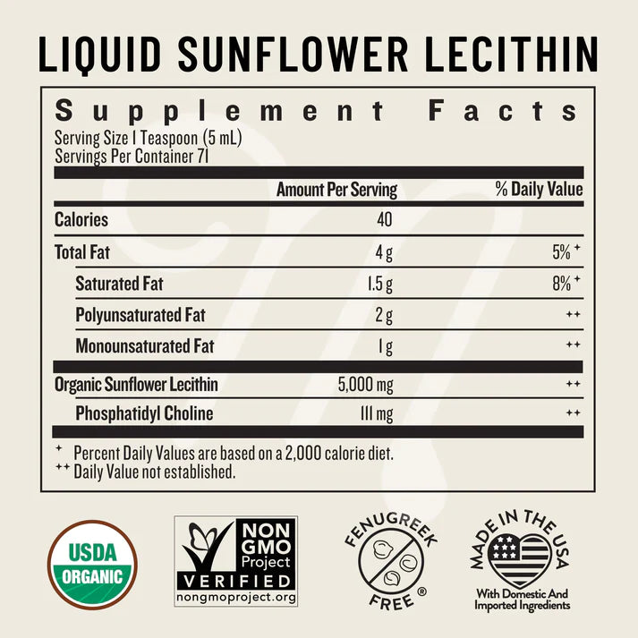 Organic Liquid Sunflower Lecithin