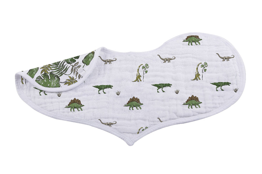 Cotton Burp Cloth/Heart Bibs Set of 2 - Dino Days