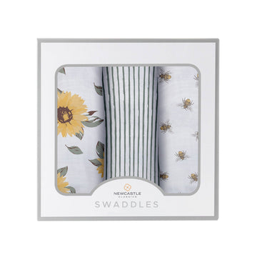Bamboo Muslin Swaddle 3 Pack - Sunrise to Sunset