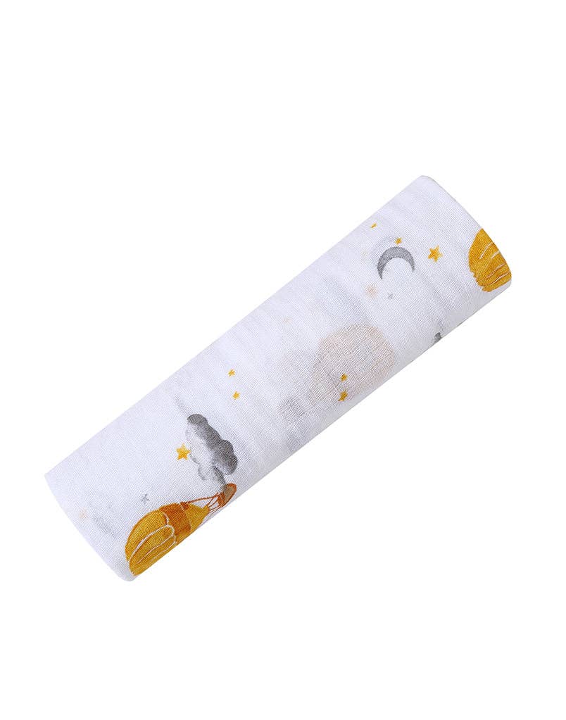 Organic Cotton Muslin Swaddle - Hot Air Balloon