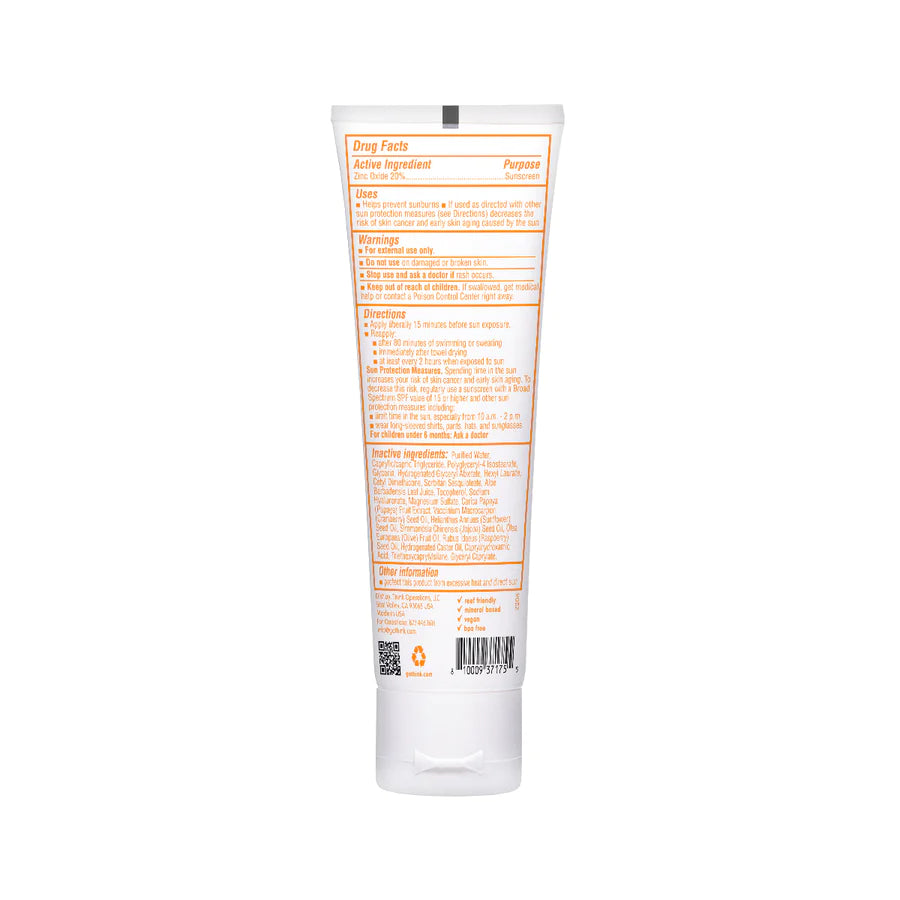 Thinkbaby Clear Zinc Sunscreen SPF 30, 3 oz