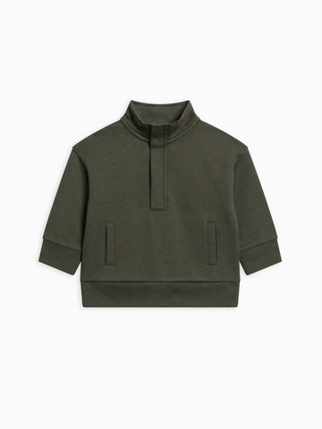Eunan Fleece Half Zip Pullover Sweatshirt - Pine