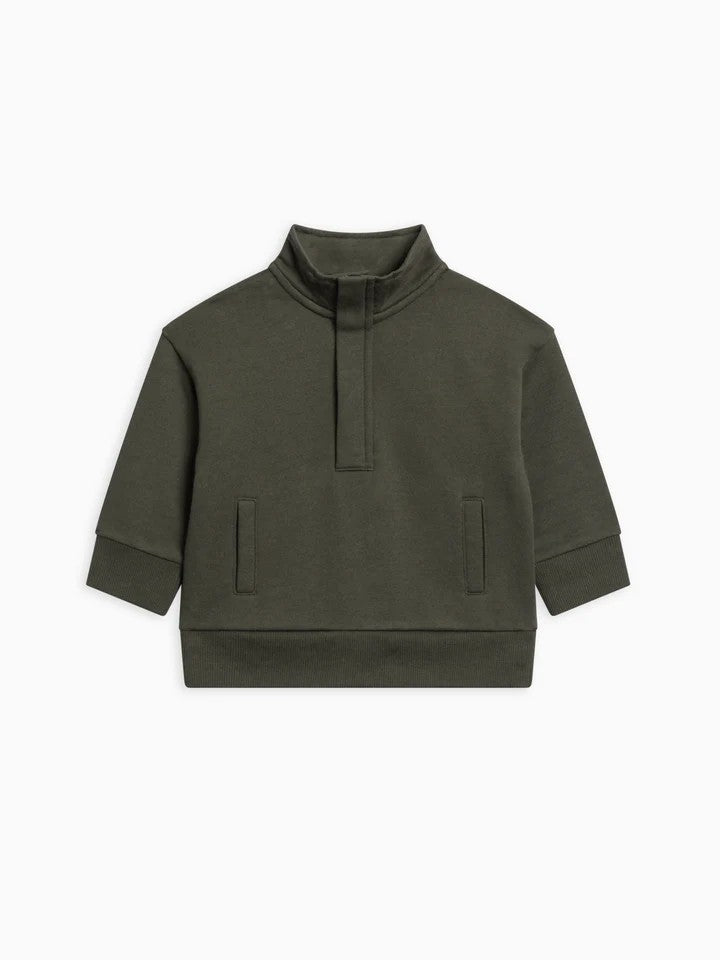 Eunan Fleece Half Zip Pullover Sweatshirt - Pine