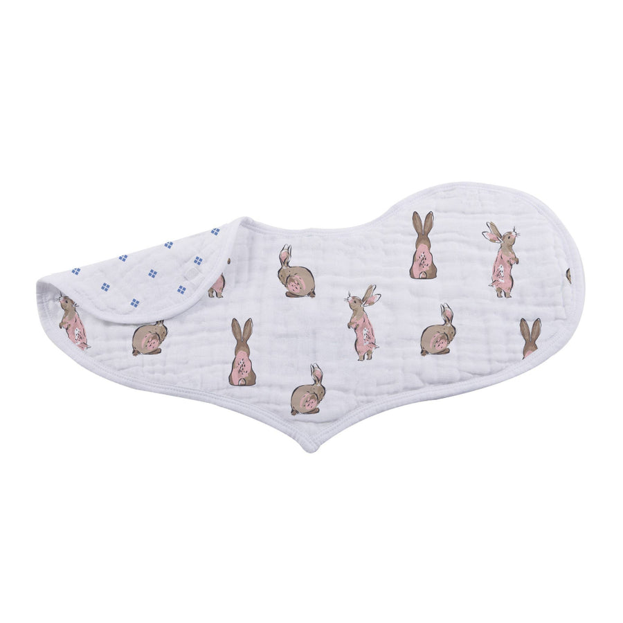 Bamboo Burp Cloths/Heart Bib Set of 2 - Wildflowers