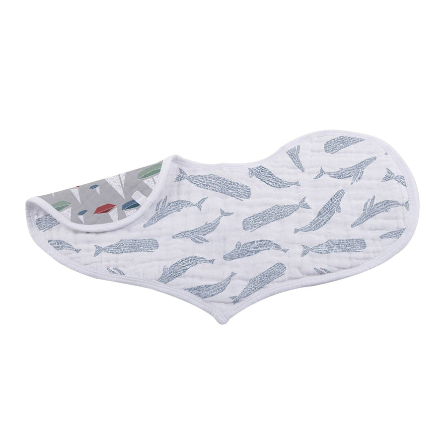 Bamboo Burp Cloth/Heart Bib Set of 2 - Ocean Tides