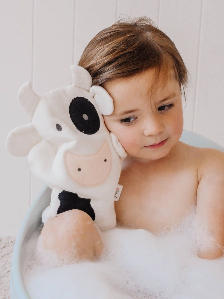 Farm Bath Mitt - Cow