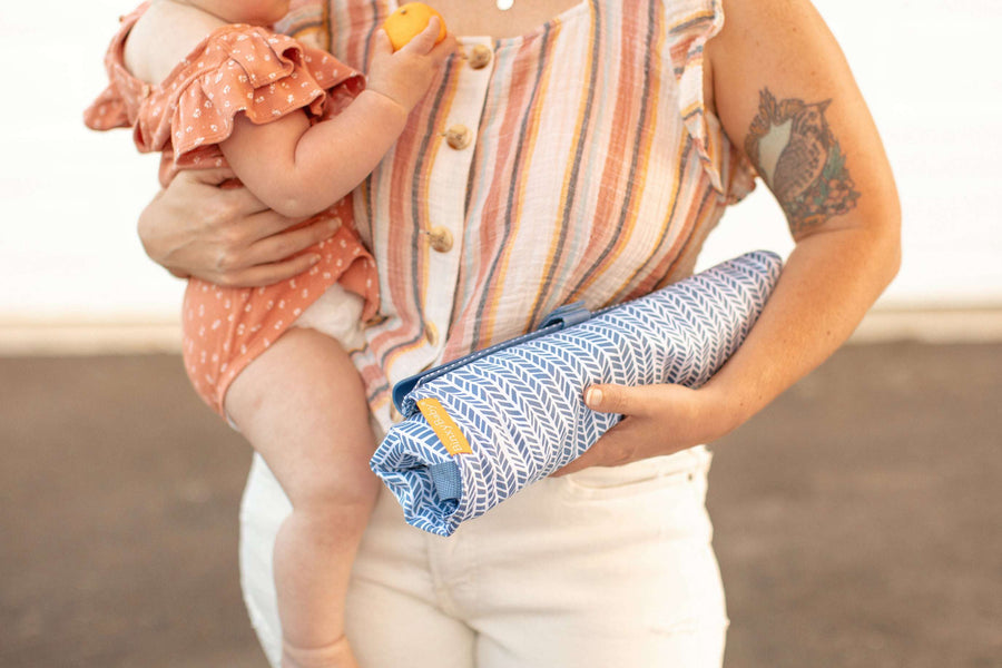 Baby Shopping Cart Hammock - Blue Little Arrow Design